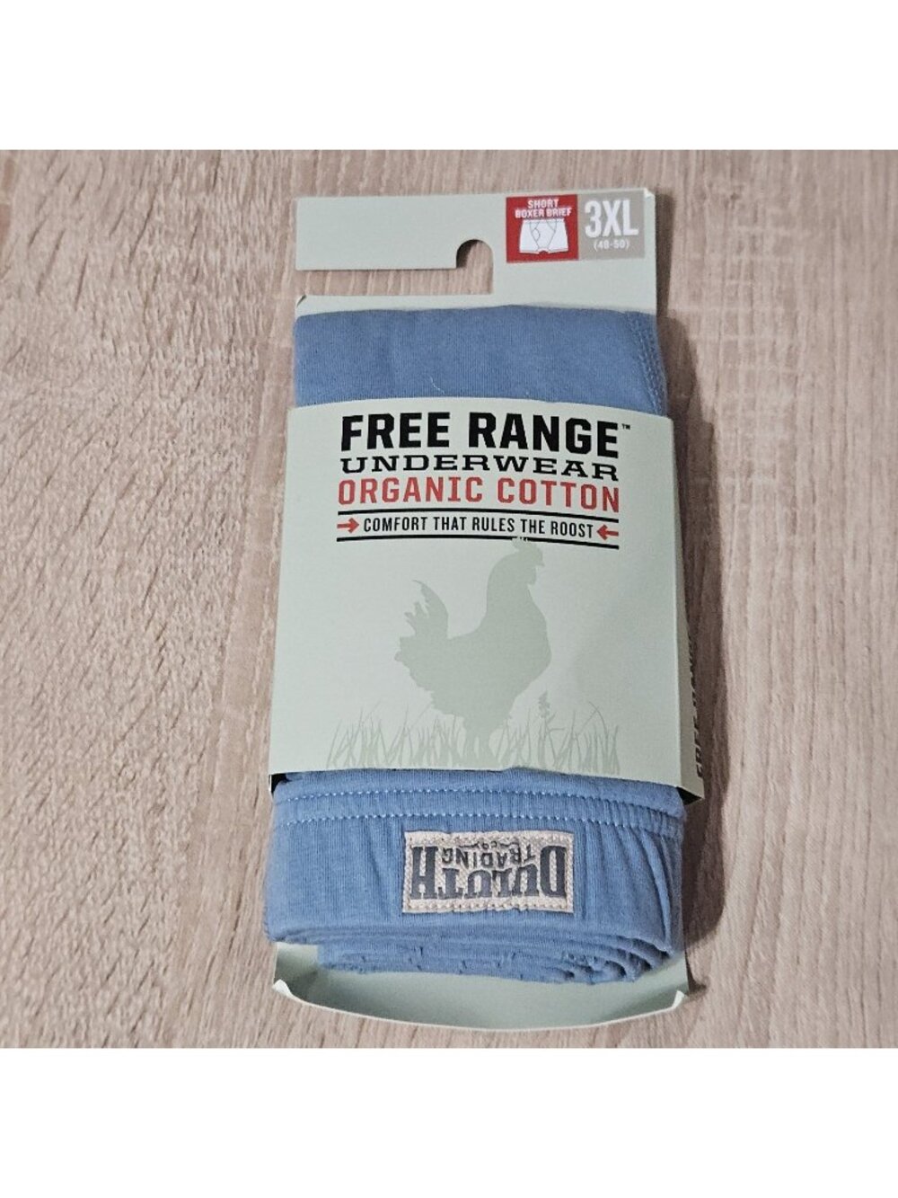 DULUTH FREE RANGE ORGANIC COTTON Short Boxer  BRIEF BLUE SIZE 3XL